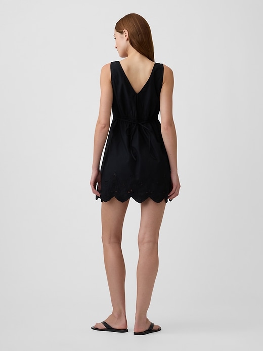 Image number 2 showing, Eyelet V-Neck Mini Dress