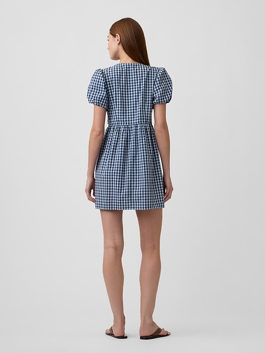 Image number 2 showing, Puff Sleeve Tie-Front Mini Dress