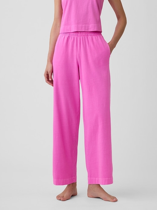Image number 3 showing, Heavyweight Pull-On Wide-Leg Crop Pants