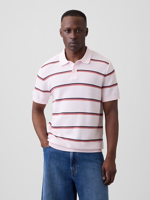 Image number 1 showing, Stripe Sweater Polo Shirt