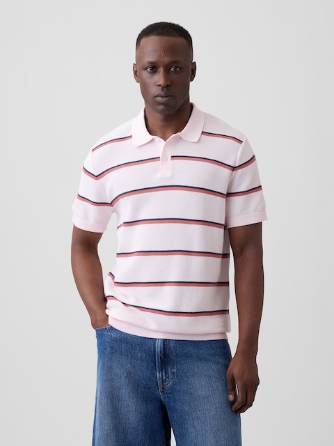 Stripe Sweater Polo Shirt