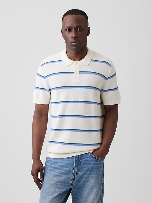 Image number 1 showing, Stripe Sweater Polo Shirt