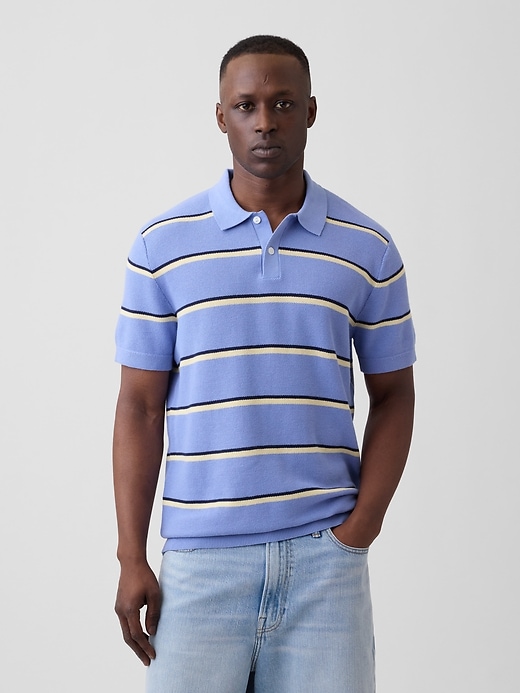 Image number 1 showing, Stripe Sweater Polo Shirt