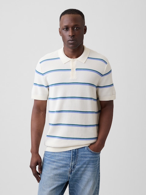 Stripe Sweater Polo Shirt