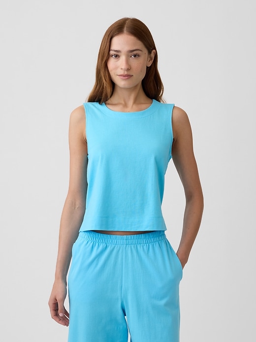 Image number 1 showing, Crewneck PJ Shell Tank Top