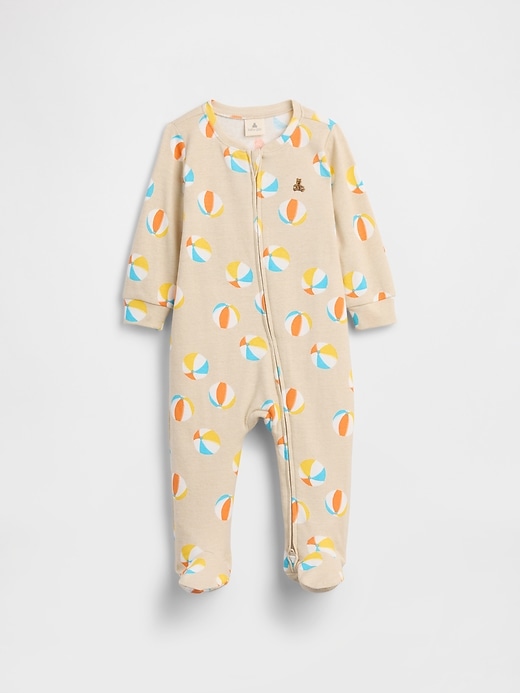 Image number 1 showing, Baby Print Two-Way Zip One-Piece
