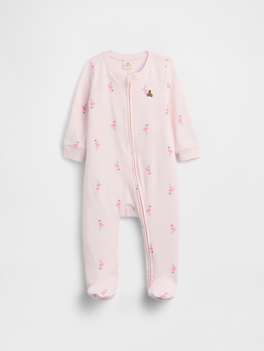 Image number 1 showing, Baby Print Two-Way Zip One-Piece