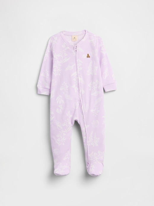 Image number 1 showing, Baby Print Two-Way Zip One-Piece
