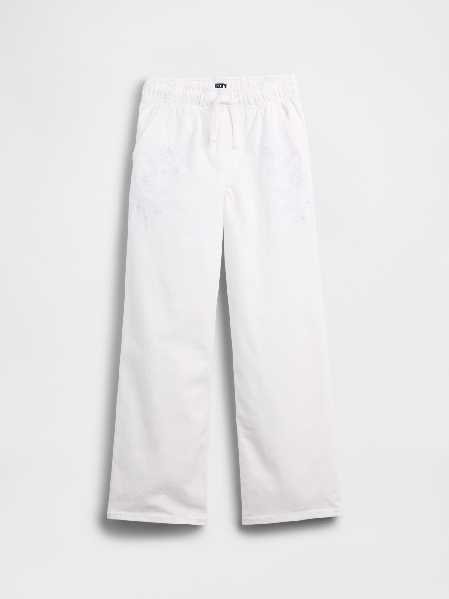 Kids Mid Rise Pull-On Wide-Leg Jeans