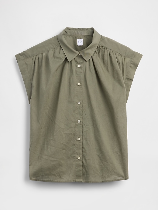 Image number 5 showing, Collared Cap-Sleeve Shirt