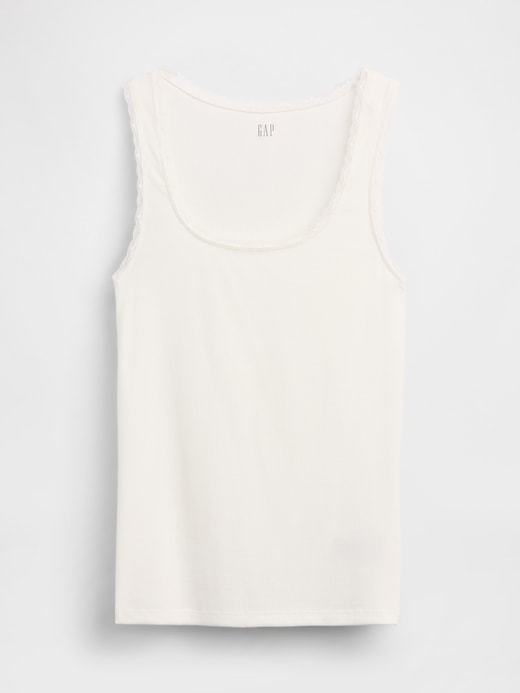 Image number 5 showing, Ribbed Lace-Trim Tank Top
