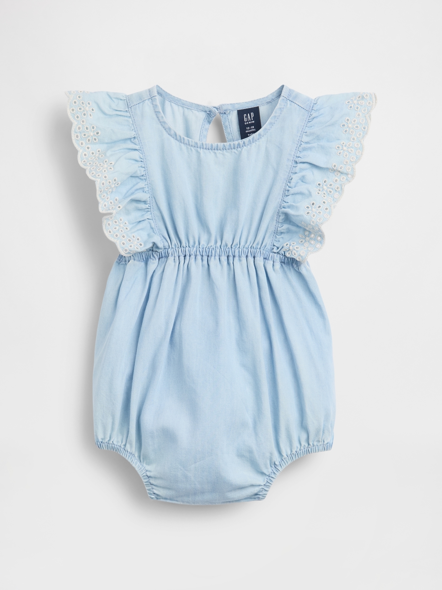 Baby Eyelet Chambray Romper