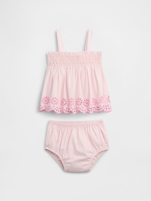 Image number 1 showing, Baby Eyelet Two-Piece Outfit Set