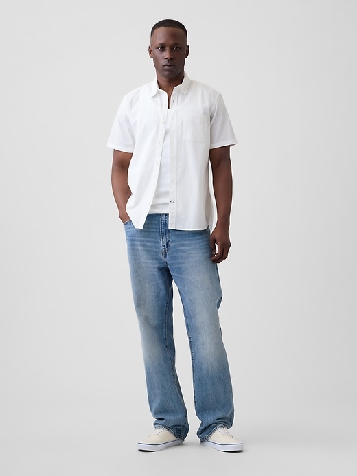 Image number 1 showing, Stretch Poplin Shirt in Standard Fit