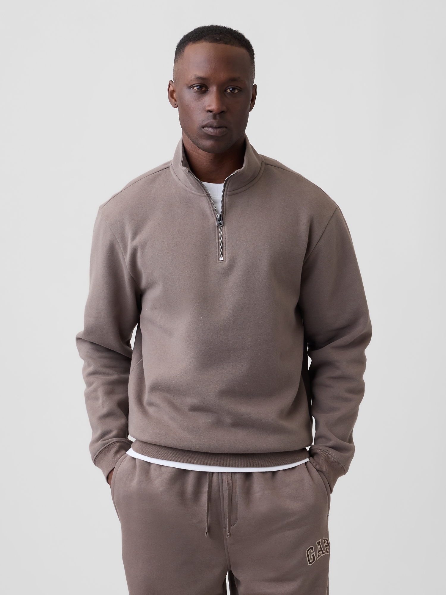 Adult Relaxed Quarter-Zip Fleece Sweatshirt