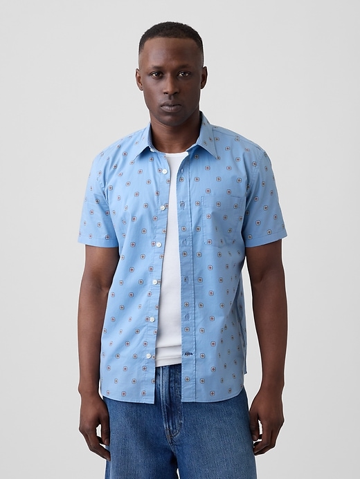 Image number 1 showing, Stretch Poplin Shirt in Standard Fit