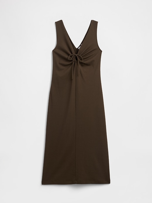 Image number 4 showing, Modern Ribbed Tie-Front Midi Dress