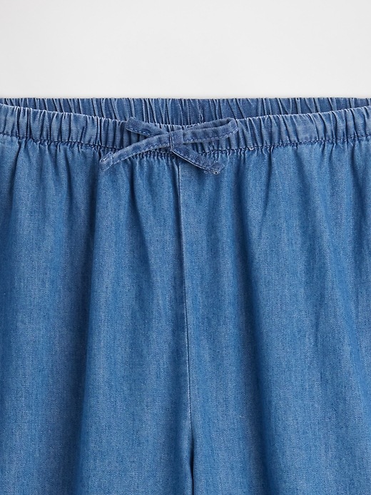 Image number 3 showing, Kids Pull-On Wide-Leg Chambray Pants