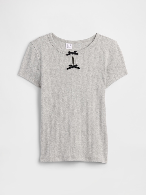 Kids Pointelle Keyhole T-Shirt