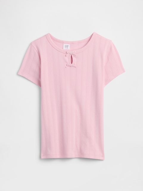 Kids Pointelle Keyhole T-Shirt