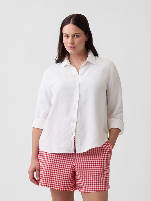 Image number 5 showing, 4" Pull-On Linen-Blend Shorts