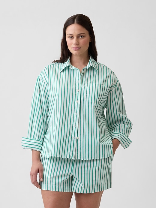 Image number 5 showing, Relaxed Pull-On Poplin Shorts