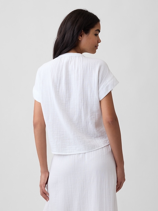 Image number 2 showing, Relaxed Button-Up Gauze Top