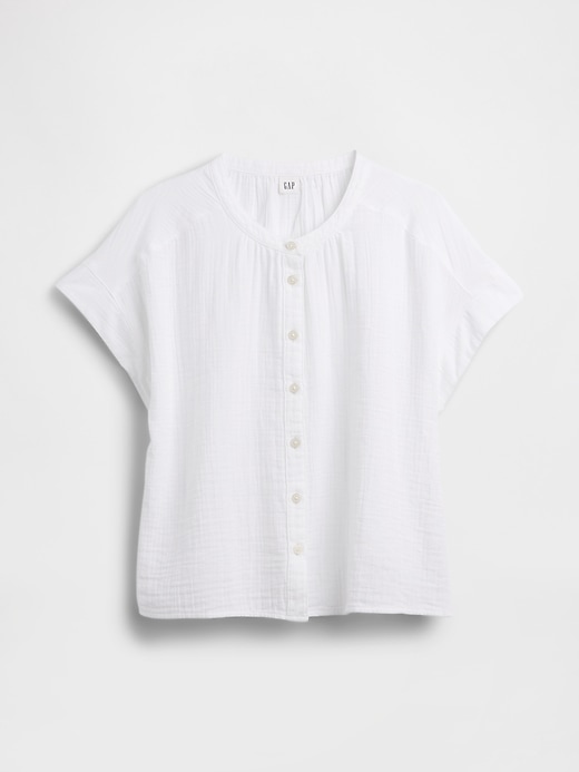 Image number 5 showing, Relaxed Button-Up Gauze Top