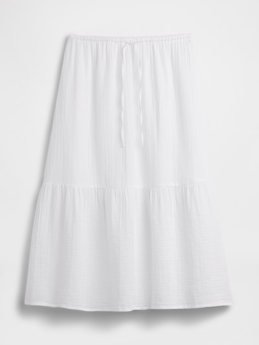 Image number 5 showing, Pull-On Gauze Midi Skirt