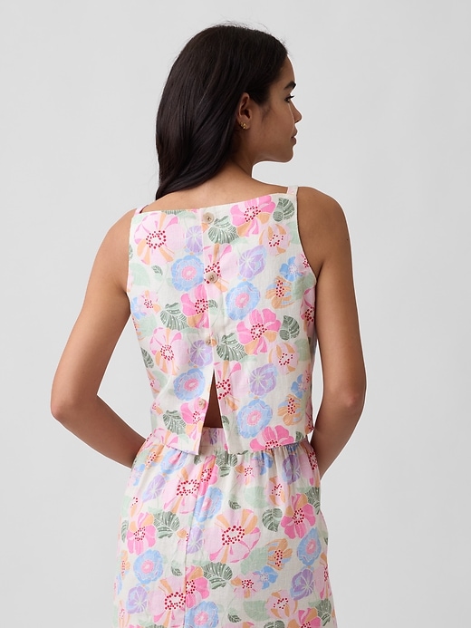 Image number 2 showing, Linen-Blend Apron Top