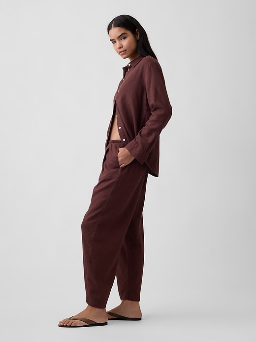 Image number 3 showing, Mid Rise Pull-On Barrel Pants