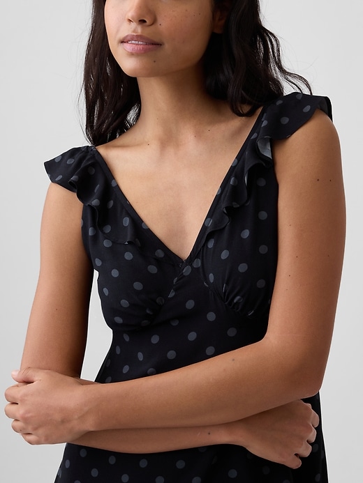 Image number 3 showing, Ruffle V-Neck Mini Dress