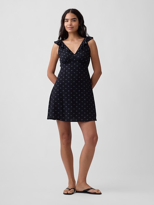 Image number 1 showing, Ruffle V-Neck Mini Dress
