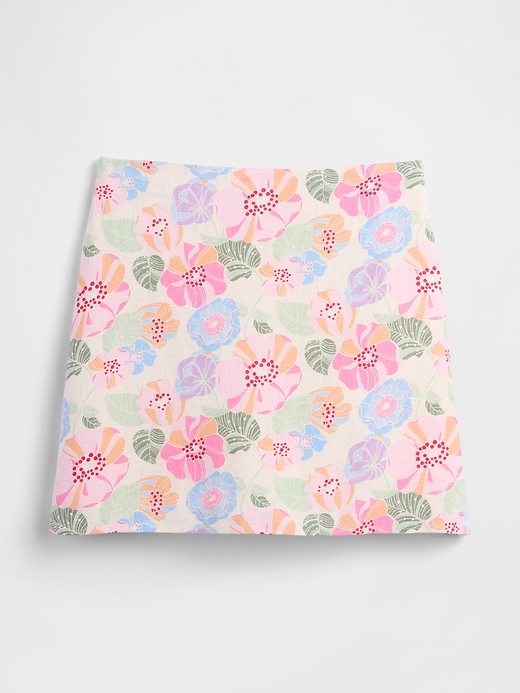 Image number 5 showing, Linen-Blend Pull-On Mini Skirt