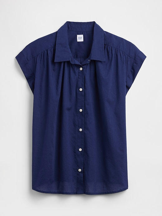 Image number 5 showing, Collared Cap-Sleeve Shirt