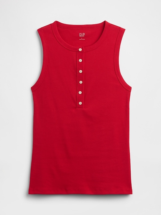 Image number 5 showing, Ribbed Henley Tank Top