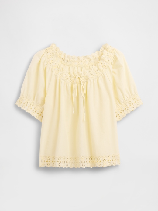 Image number 5 showing, Relaxed Embroidered Tie-Front Top