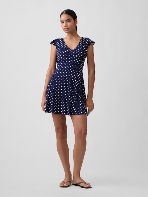 V-Neck Mini Dress