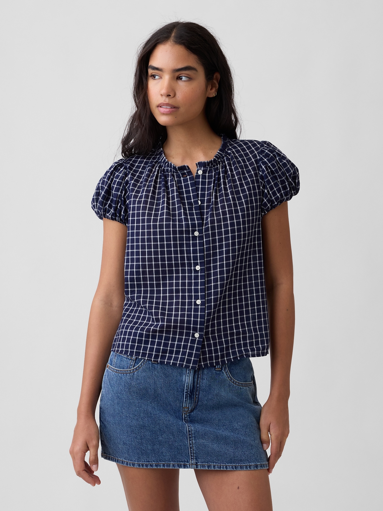 Print Puff Sleeve Top