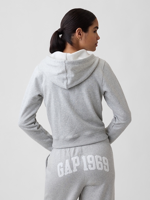 Image number 2 showing, Cropped Fleece Zip Hoodie
