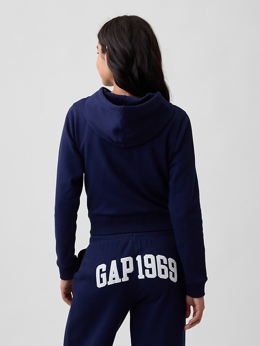 Image number 2 showing, Cropped Fleece Zip Hoodie