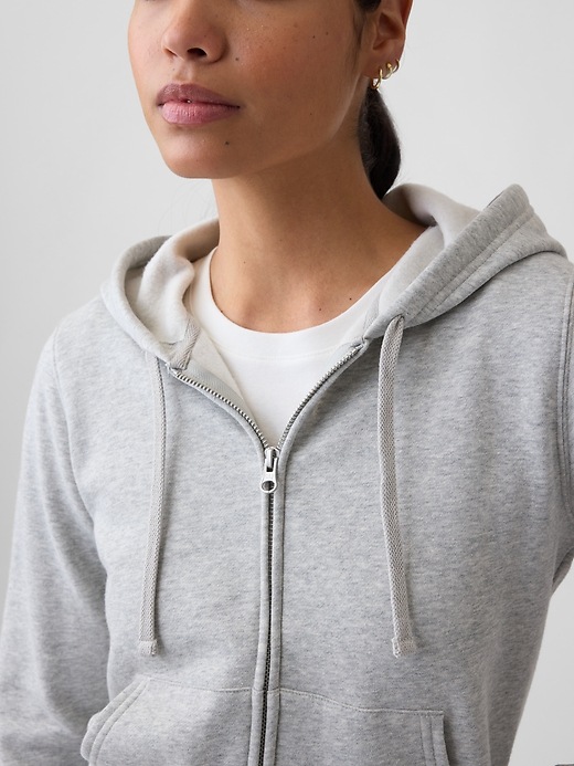 Image number 4 showing, Cropped Fleece Zip Hoodie