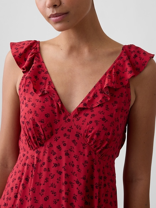 Image number 3 showing, Ruffle V-Neck Maxi Dress