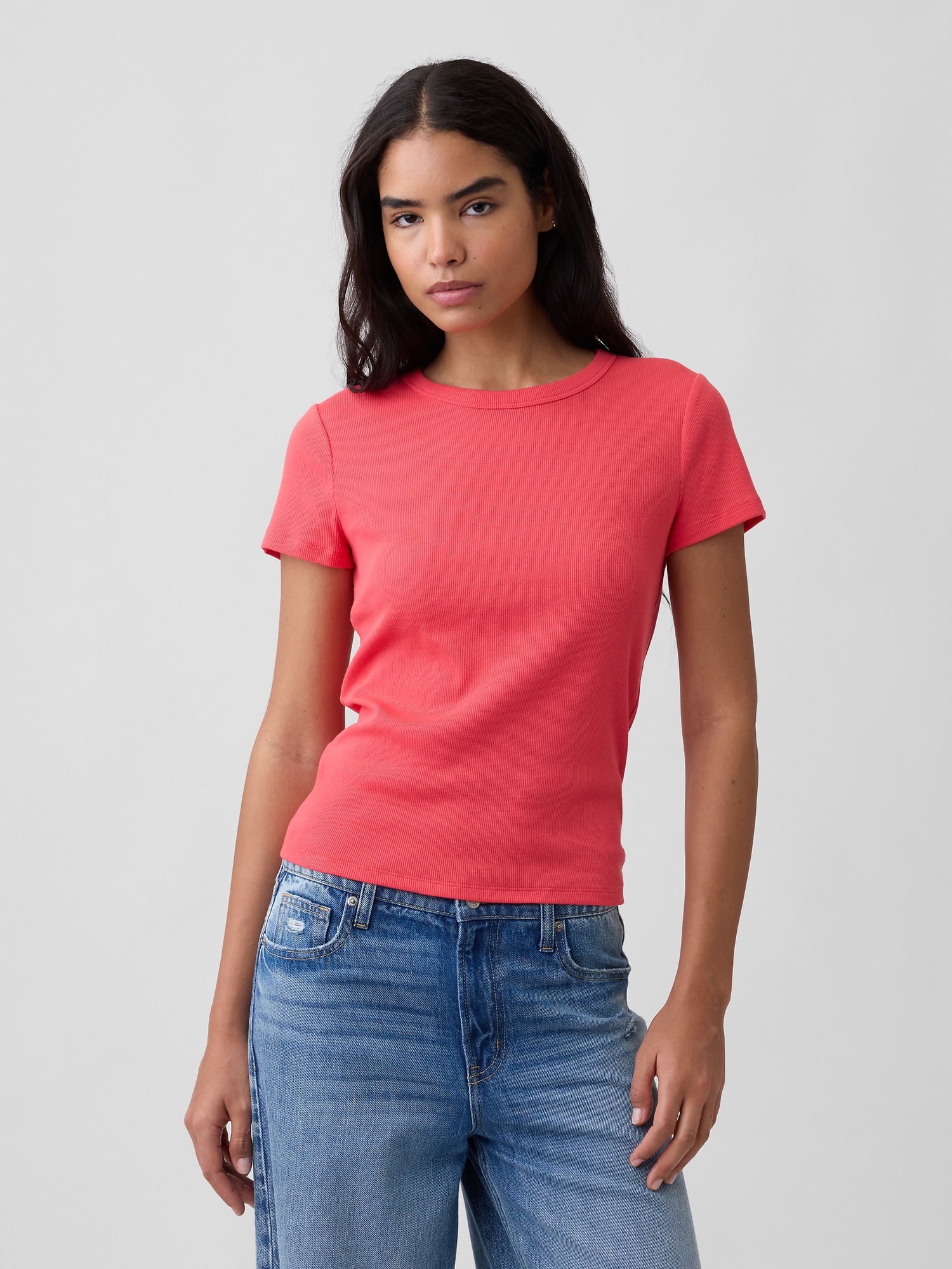 Essential Ribbed Crewneck T-Shirt