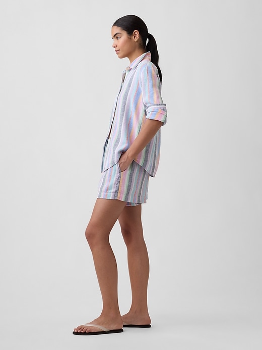 Image number 3 showing, 4" Pull-On Linen-Blend Shorts