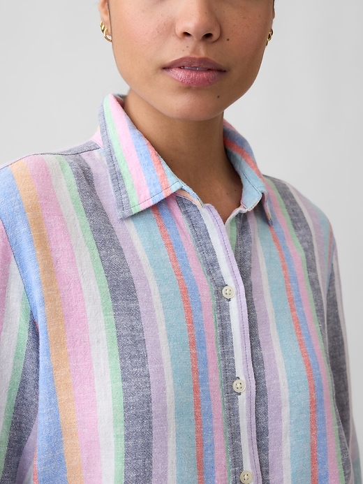 Image number 4 showing, Linen-Blend Easy Shirt