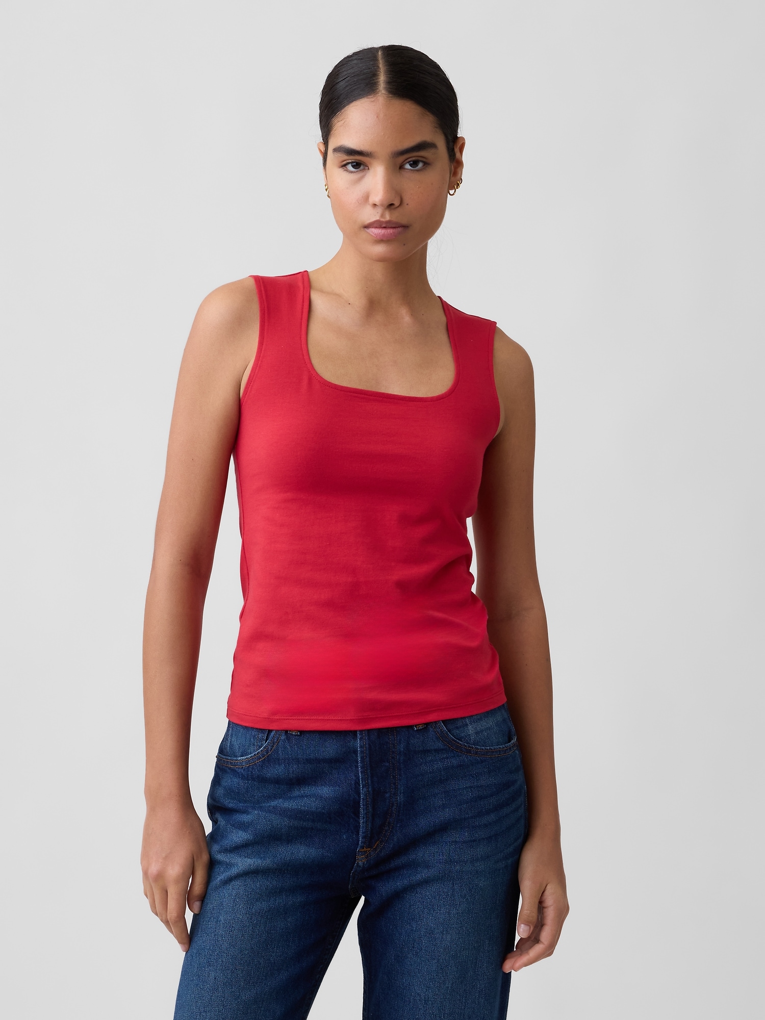Squareneck Shell Tank Top