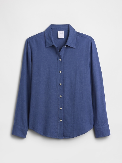 Image number 5 showing, Oversized Linen-Blend Easy Shirt