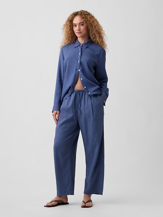 Image number 3 showing, Oversized Linen-Blend Easy Shirt