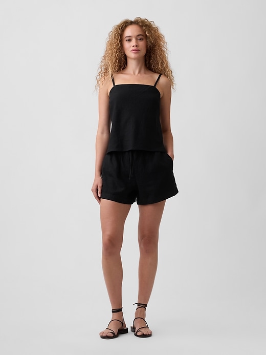 Image number 3 showing, Linen-Blend Bias-Cut Top